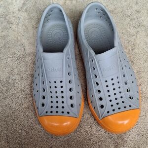 Native Kids Water Shoes in Gray and Orange